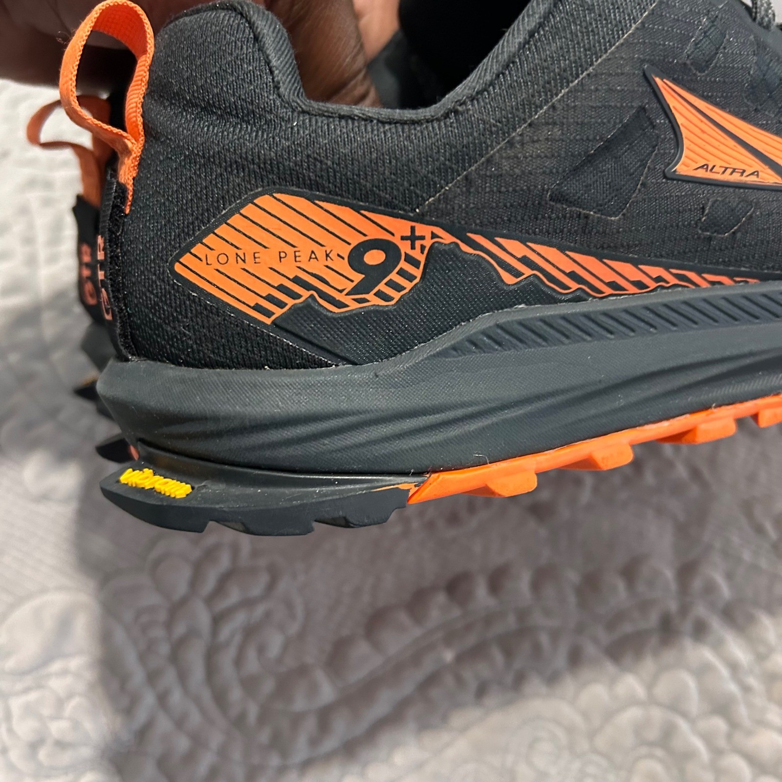 Altra Lone Peak 9 Mens Athletic Trail Running Shoes Black Orange Size 11