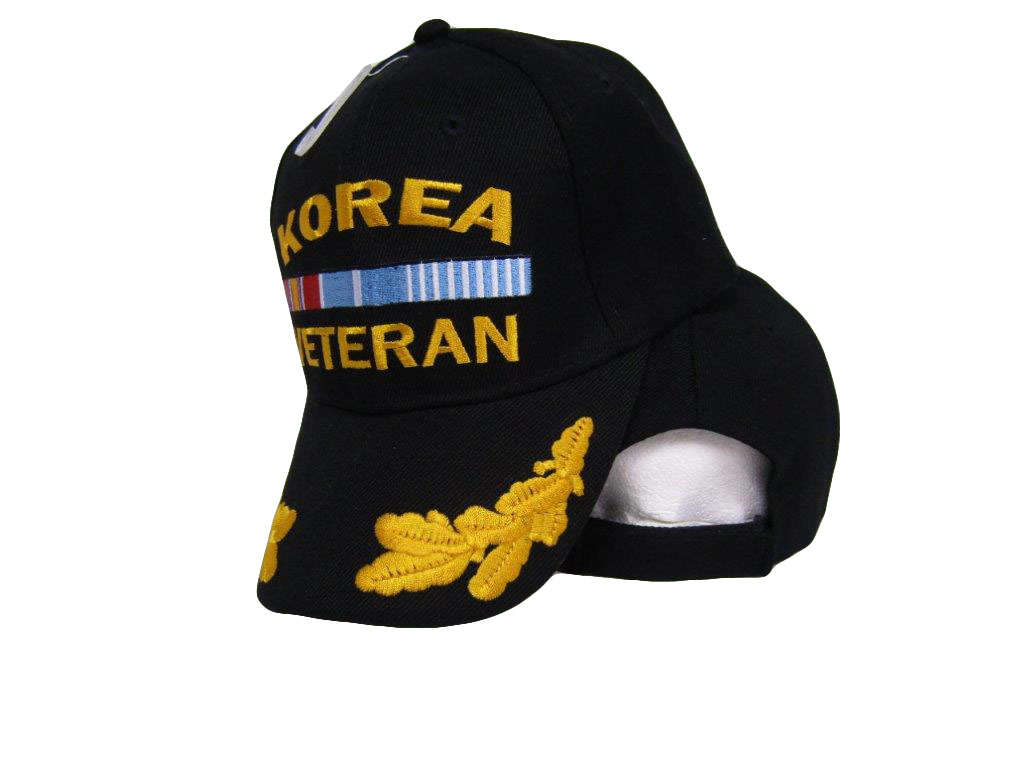 Black Korea Korean War Veteran Scrambled Eggs Feather Cap Hat C862