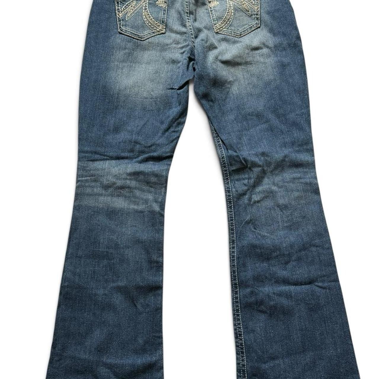 Maurices Womens Y2K Low Rise Flared Jeans Medium Wash Blue Size 9/10 REG