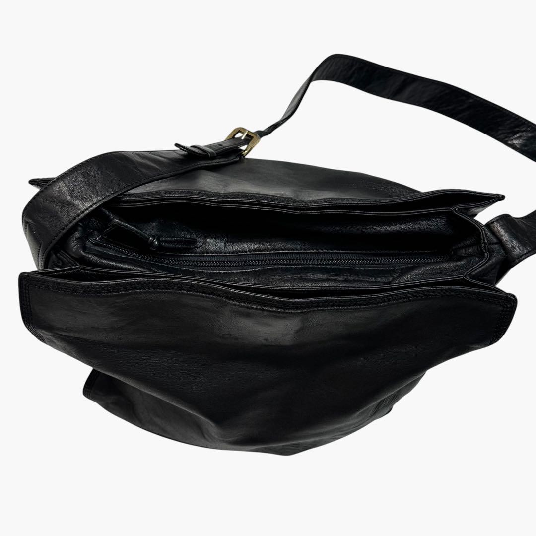 Loewe Anagram Nappa Leather Shoulder Bag Black Crossbody Japan 0610299