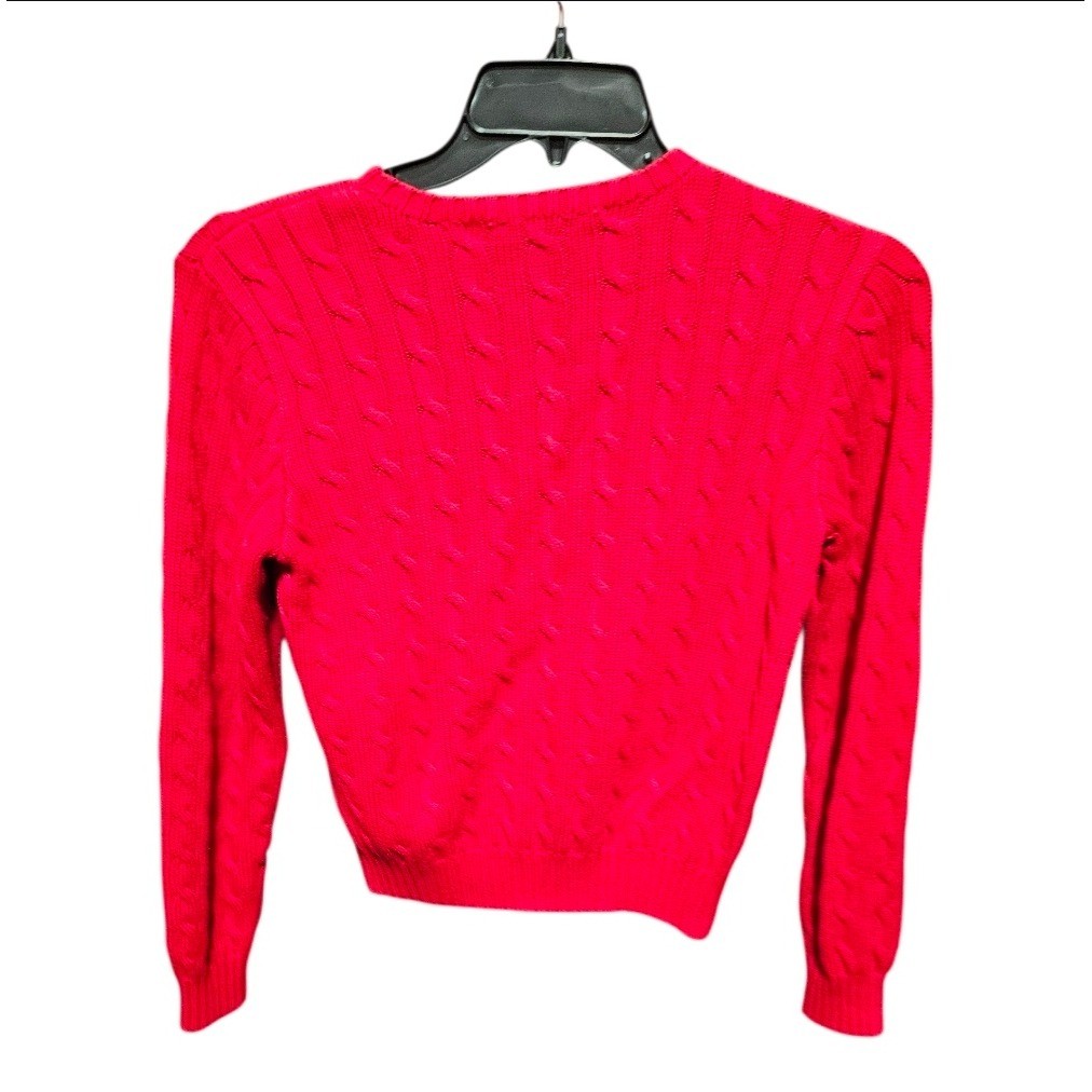 Ralph Lauren Sport Kids Red Cable Knit Sweater XL Embroidered Pony Old Money