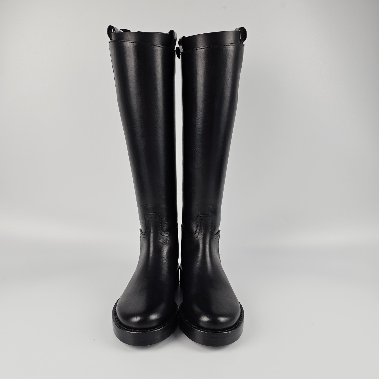 Ann Demeulemeester Stan Black Leather Tall 40mm Boots New And Authentic
