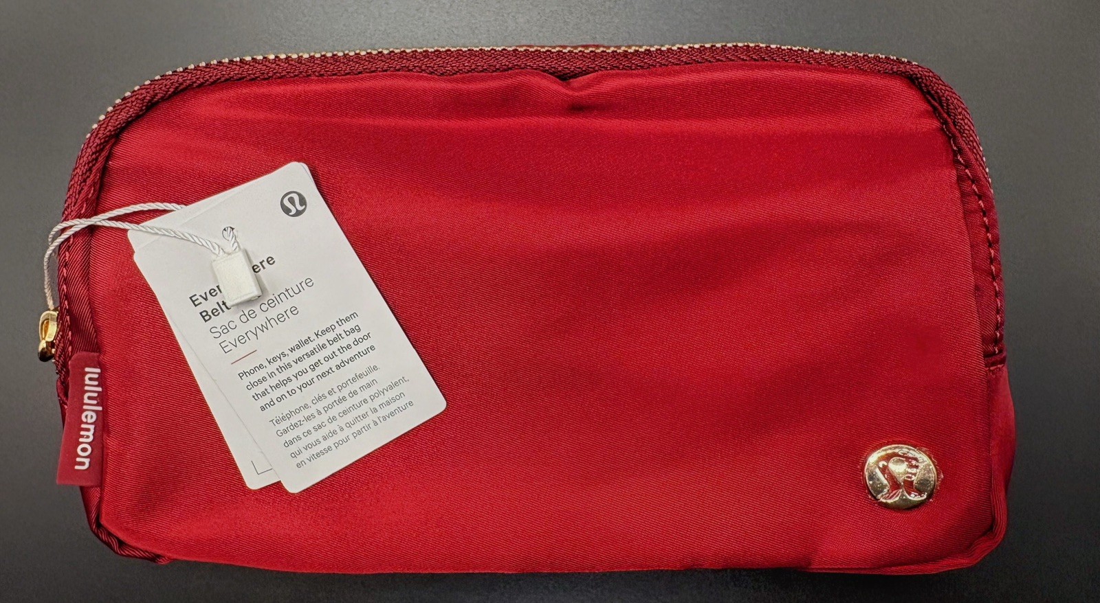 NWT Lululemon Everywhere Belt Bag 1L Burgundy Gold Hardware Authentic Brand New