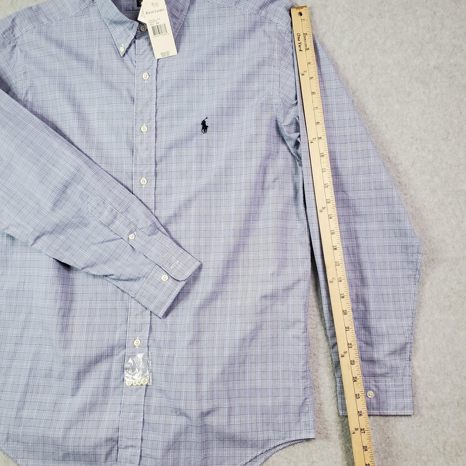 Ralph Lauren Shirt Mens 15 1/2 34/35 Plaid Yarmouth Button Down Classic Fit