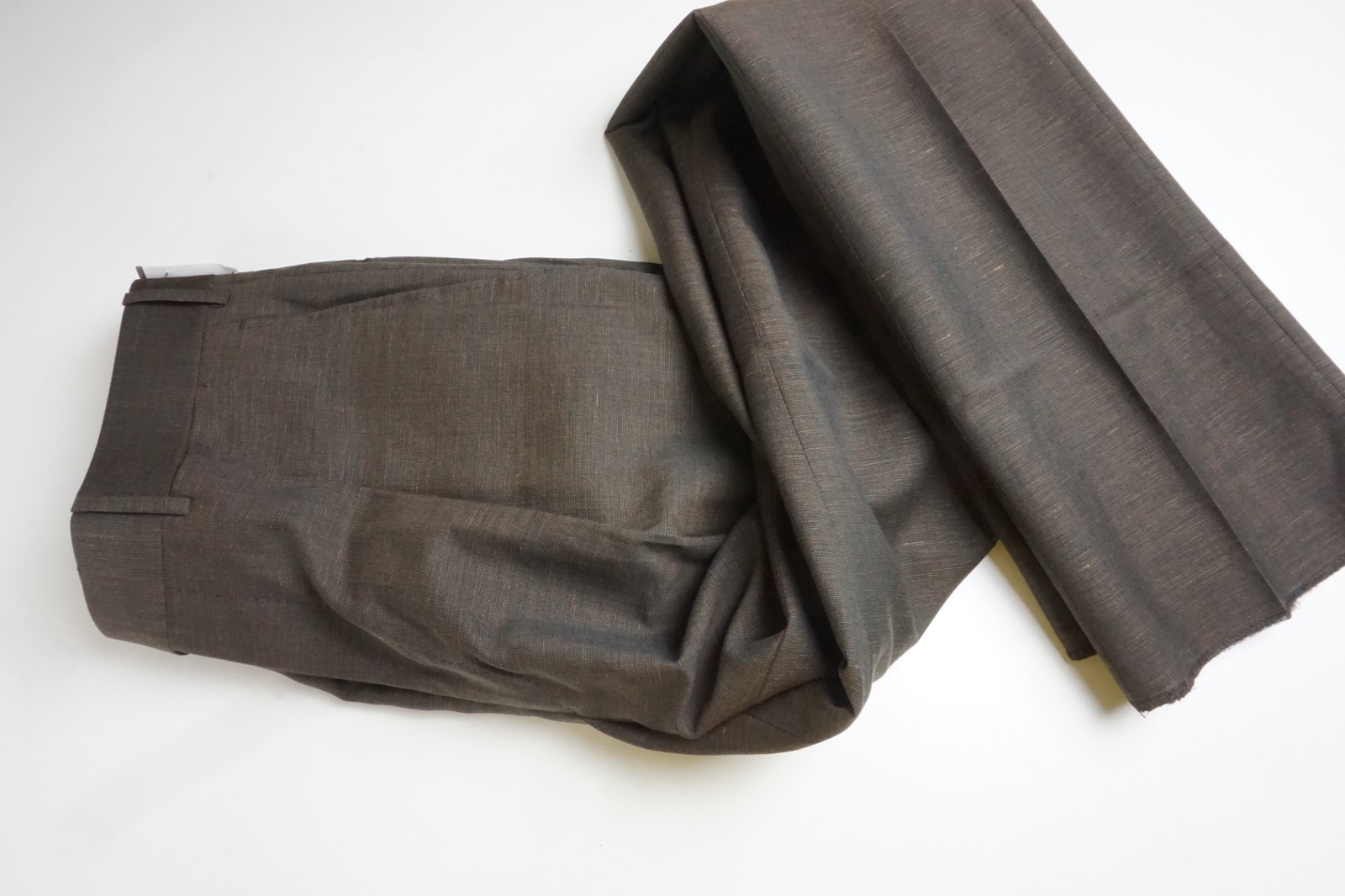Corneliani Master Brown Woven Wool Cotton Linen Dress Pants Sz 48R EU BRAND NEW
