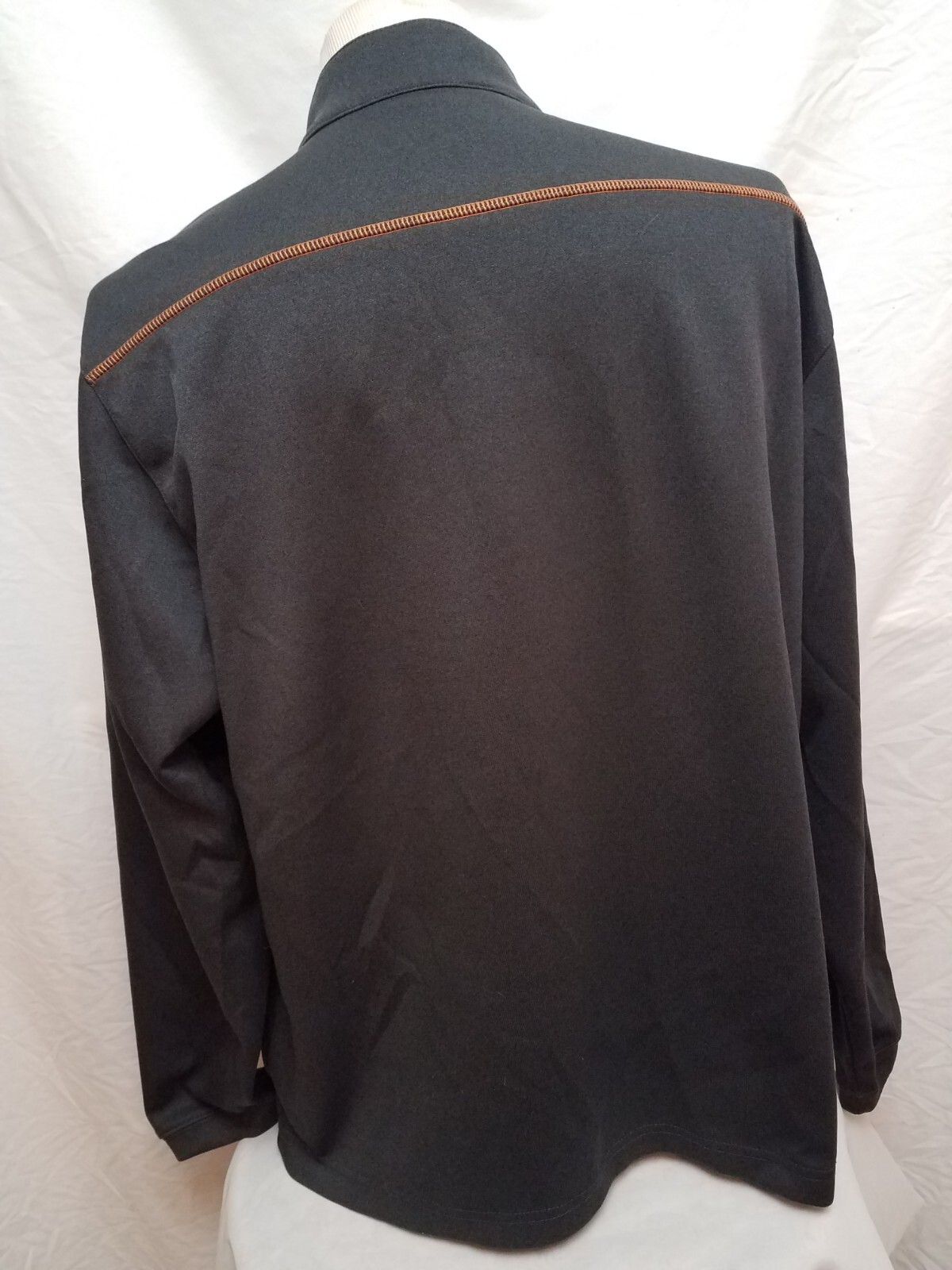 Pebble Beach Performance Charcoal Gray Orange Stitching 1/4 Zip Pullover Large