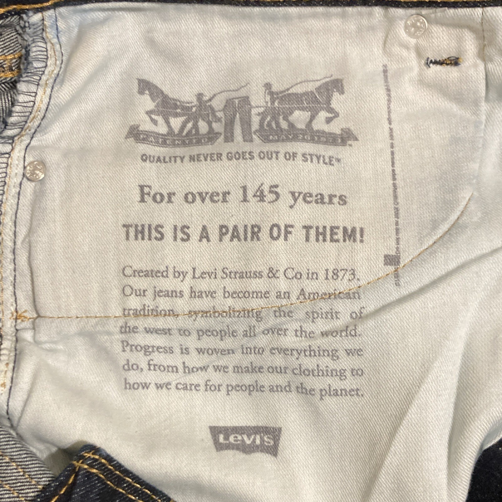 NWT Levi’s 505 Regular Fit Straight Leg Dark Wash Blue Denim Jeans, Cotton 38×32