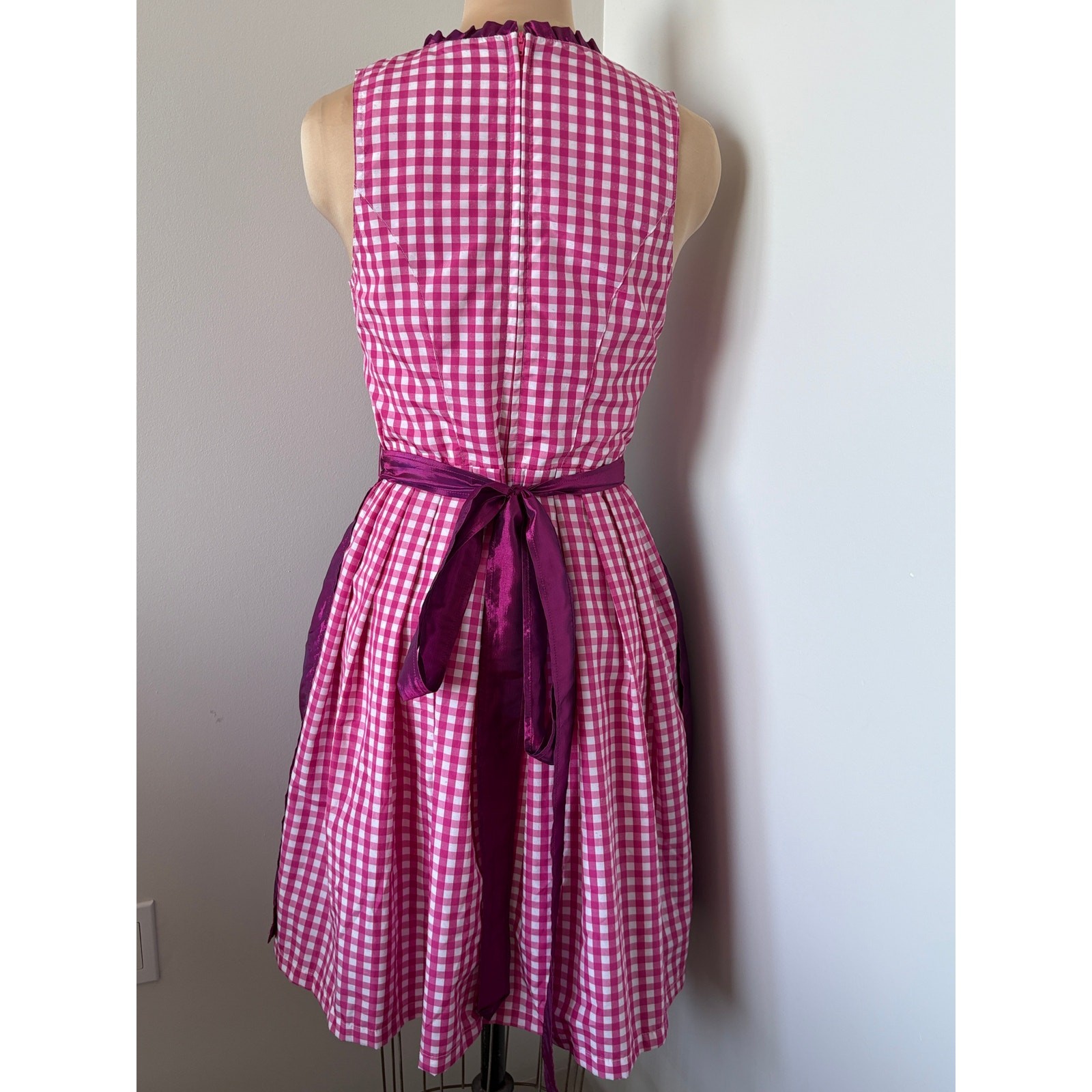 Bavarian Trachten Dirndl Sz EU40 Oktoberfest Milkmaid Coquette Gingham Corset