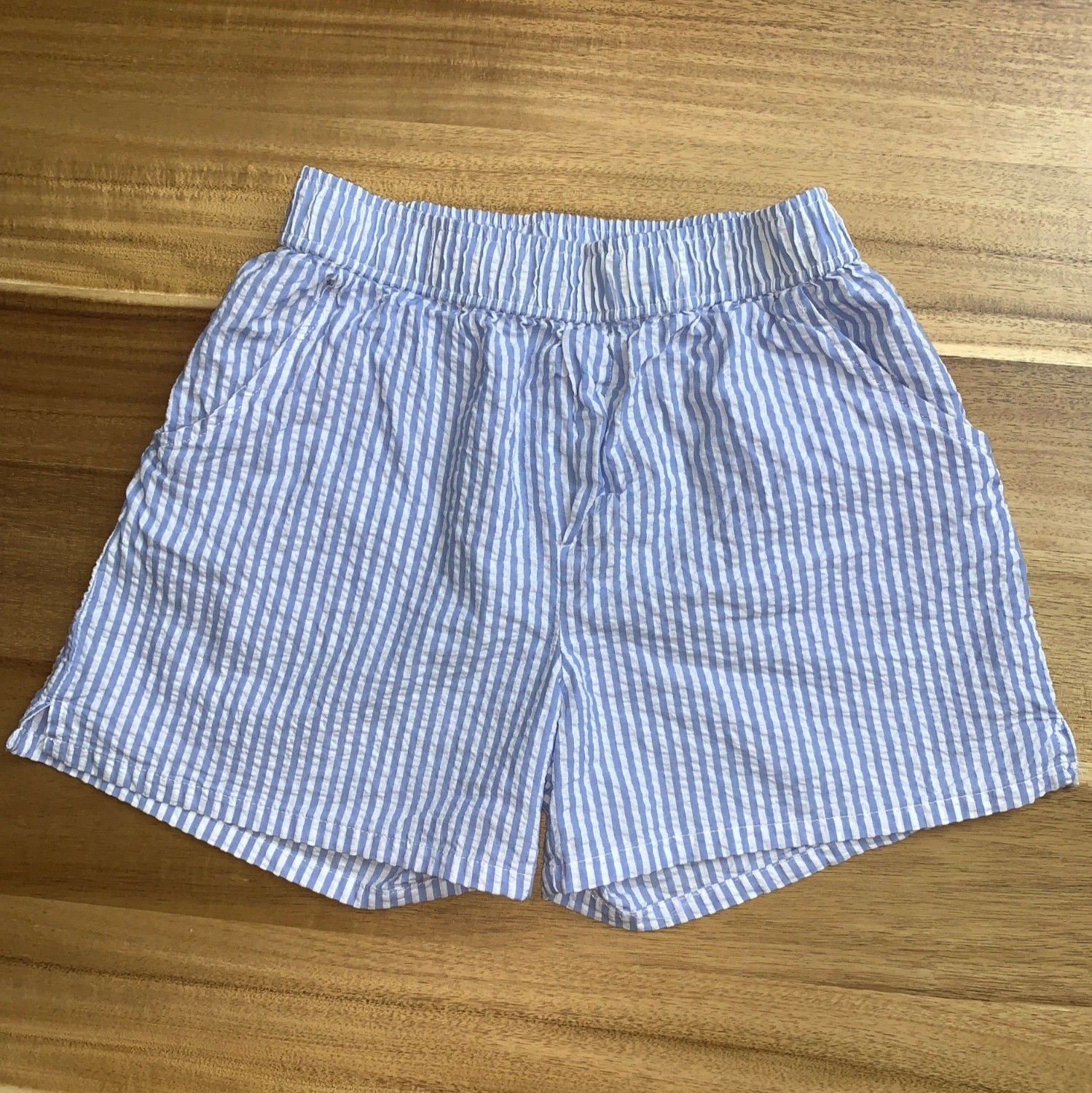 Art Class Kids Girls Cotton Striped Seersucker Shorts Elastic Waist Side Pockets