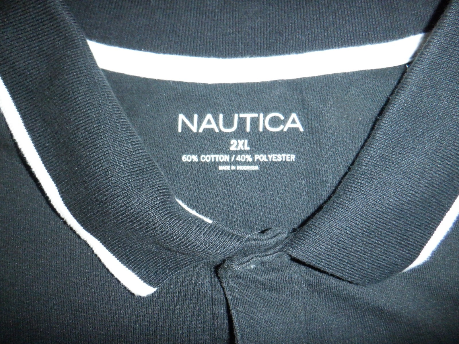 Men’s Nautica sz 2XL XXL Black Cotton/Polyester SS Polo Shirt