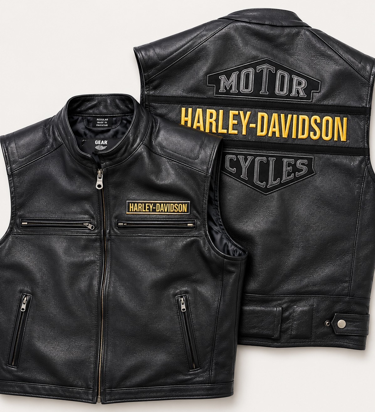 Harley Davidson’s Vest Men’s Passing Link Motorcycle Leather Cow real Biker new