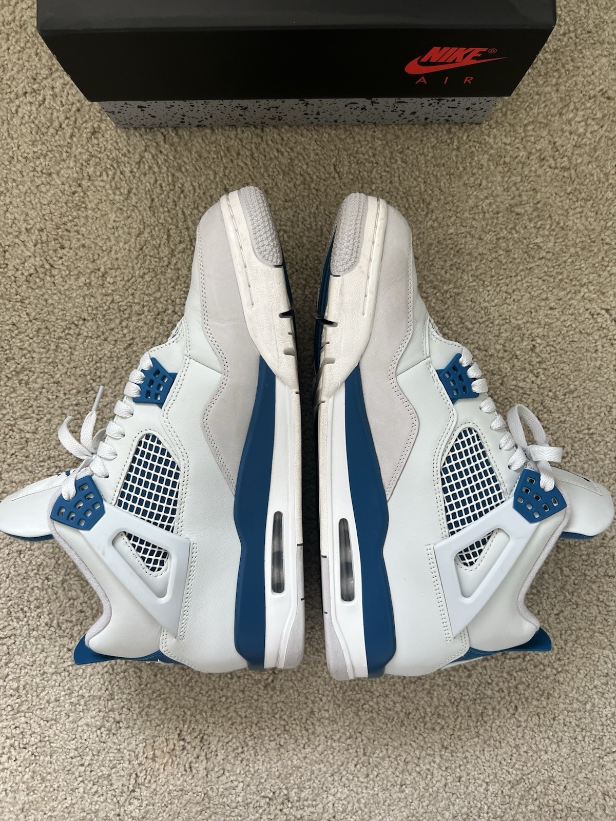 Air Jordan 4 Retro Military Blue 2024 White Industrial Grey FV5029-141 Size 12