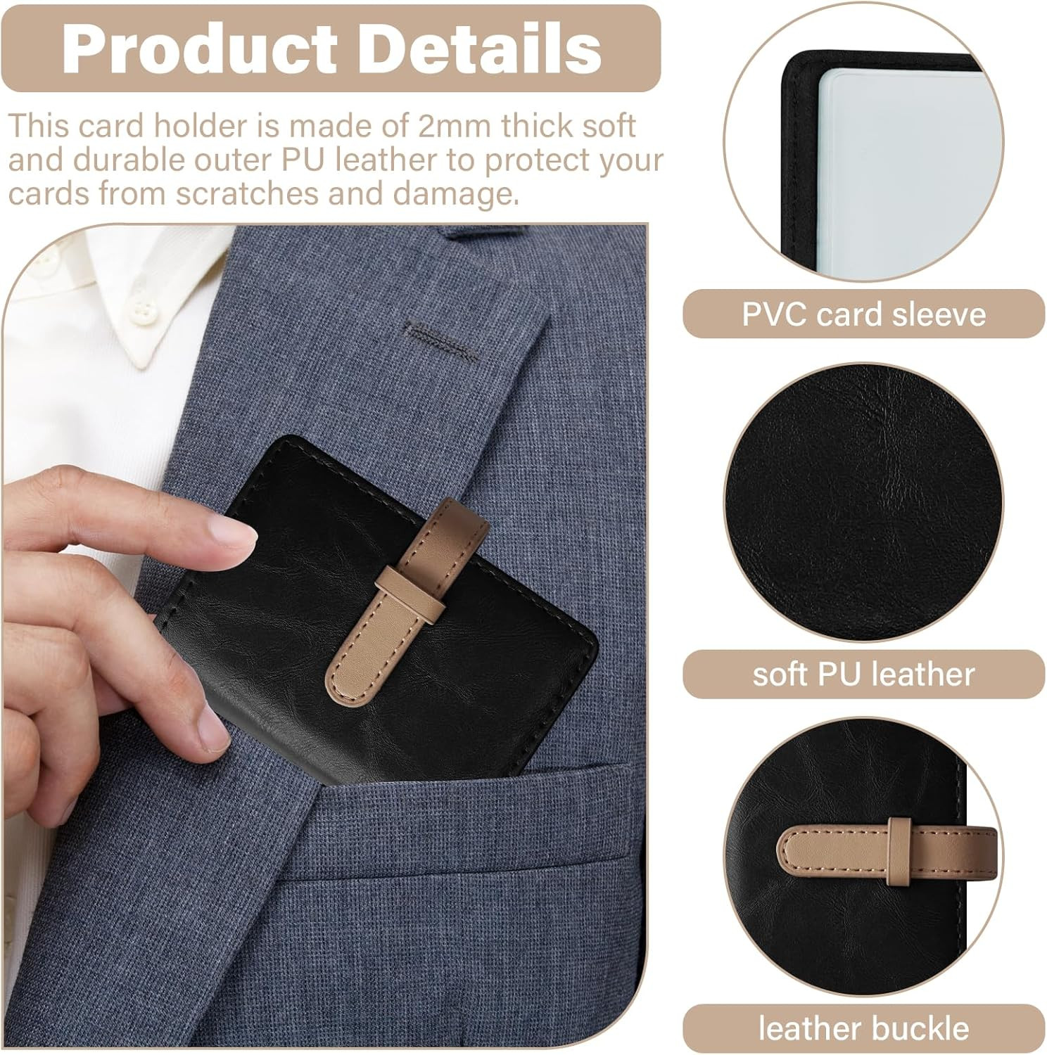 Credit Card Holder with 26 Suitable Slot, ID Card Case PU Leather Wallet for Wom
