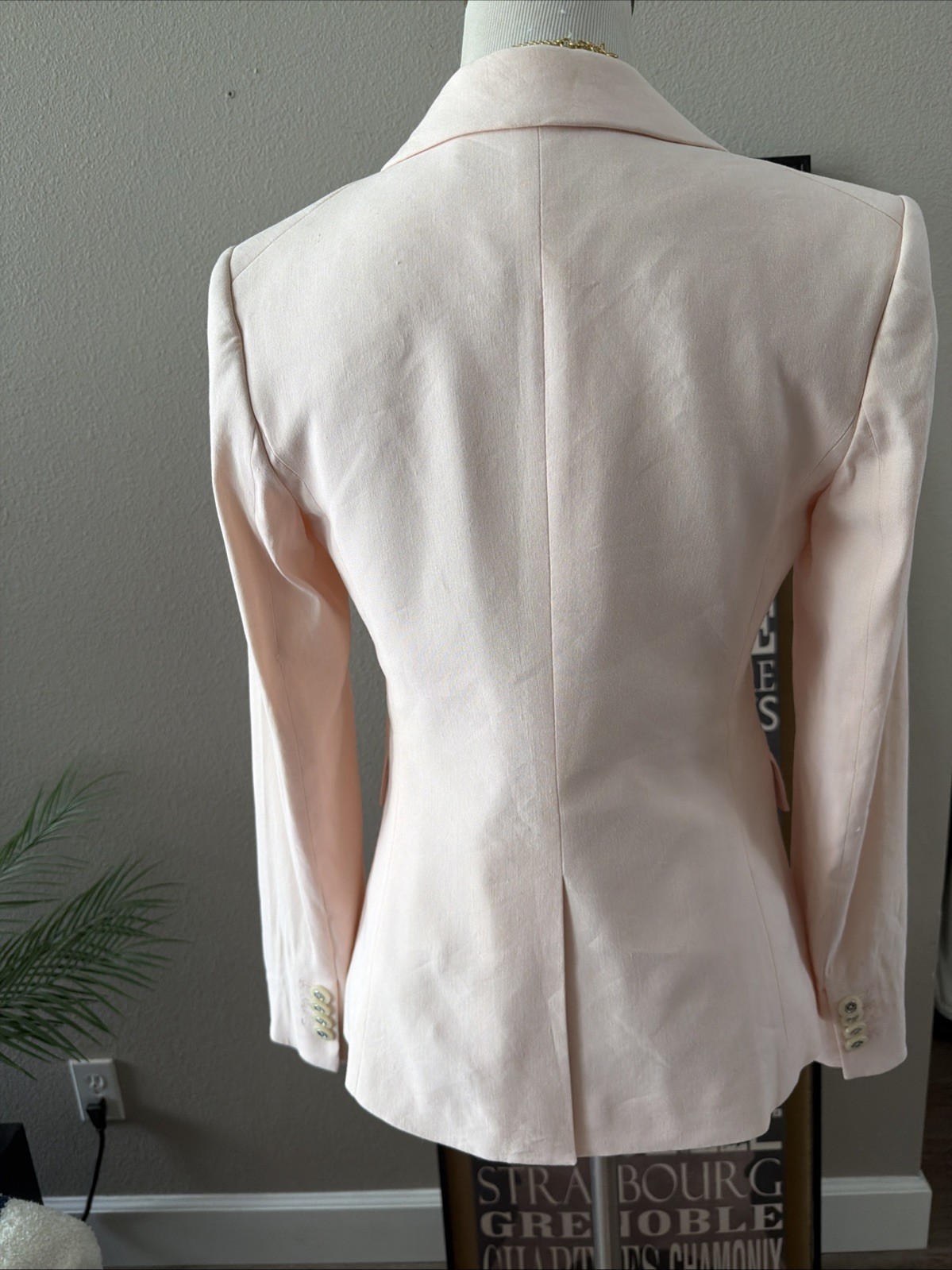 Veronica Beard Cutaway Dickey Jacket Blazer NWT Linen Blend $648 Pink Haze 00