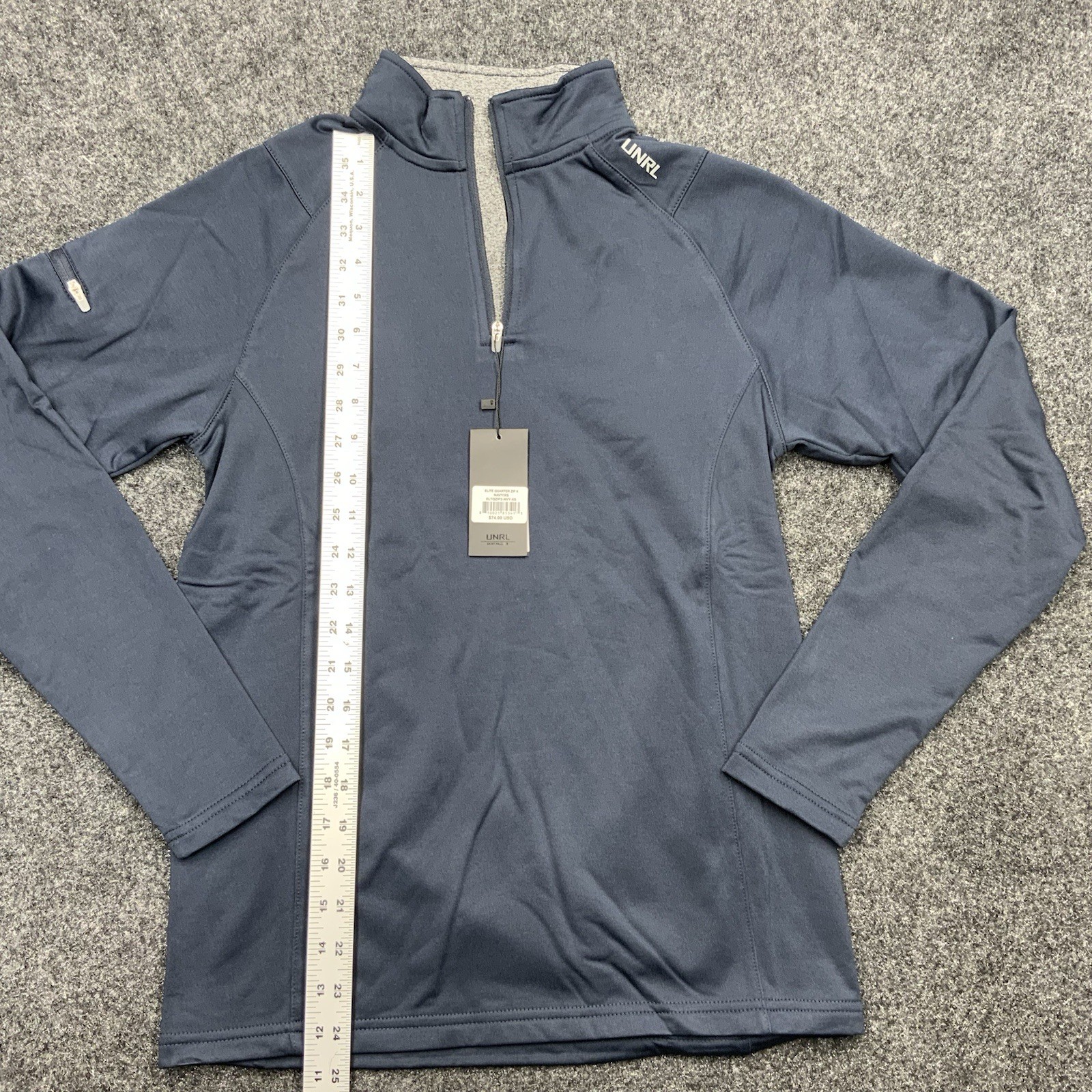 New UNRL Quarter Zip Pullover Men Athletic Golf Lightweight XS Performance Navy