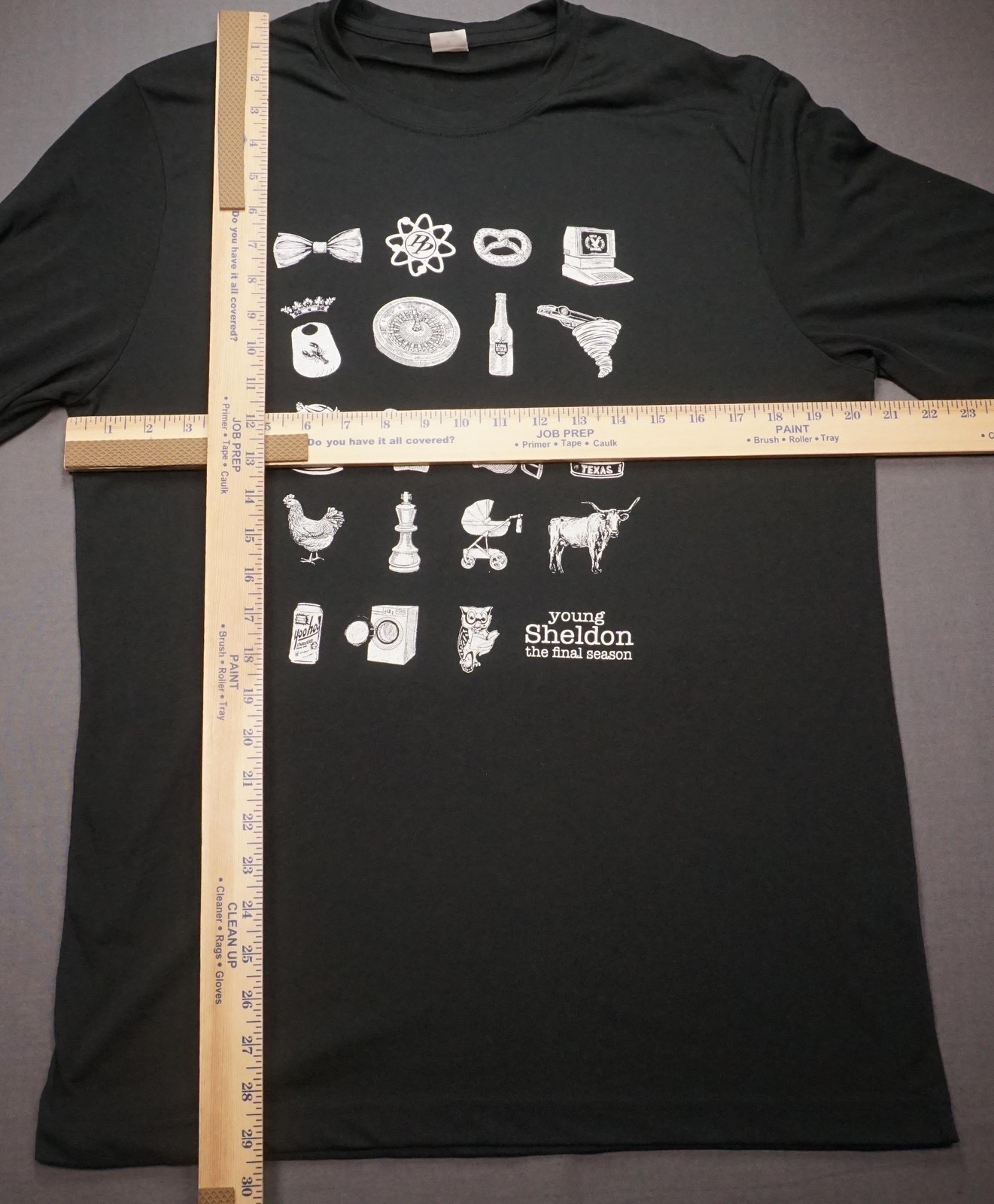 Young Sheldon Final Season Shirt Mens Large Black Long Sleeve Crew Promo Tee