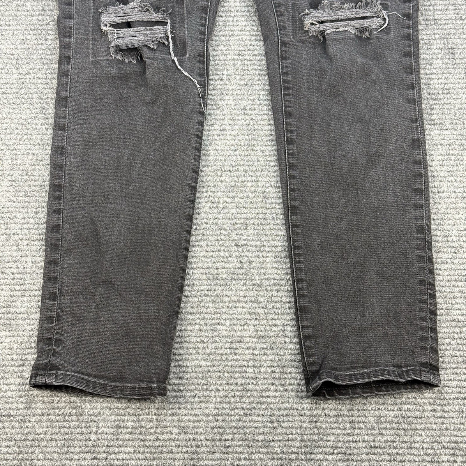 American Eagle AirFlex+ Athletic Skinny Jeans Men 36×32 Black Distressed Stretch