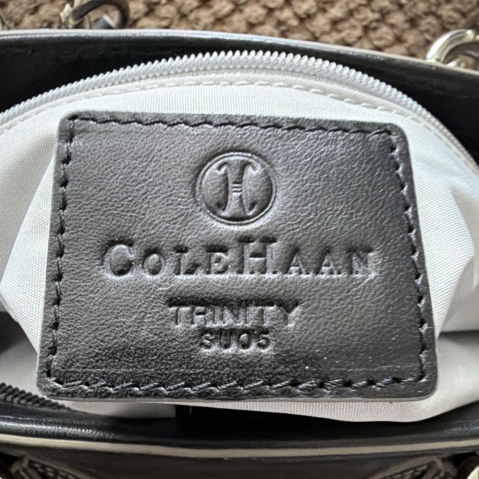 Cole Haan Black Medium Shoulder Bag Zip, Wristlet, Buckle Accent Silver Hardware