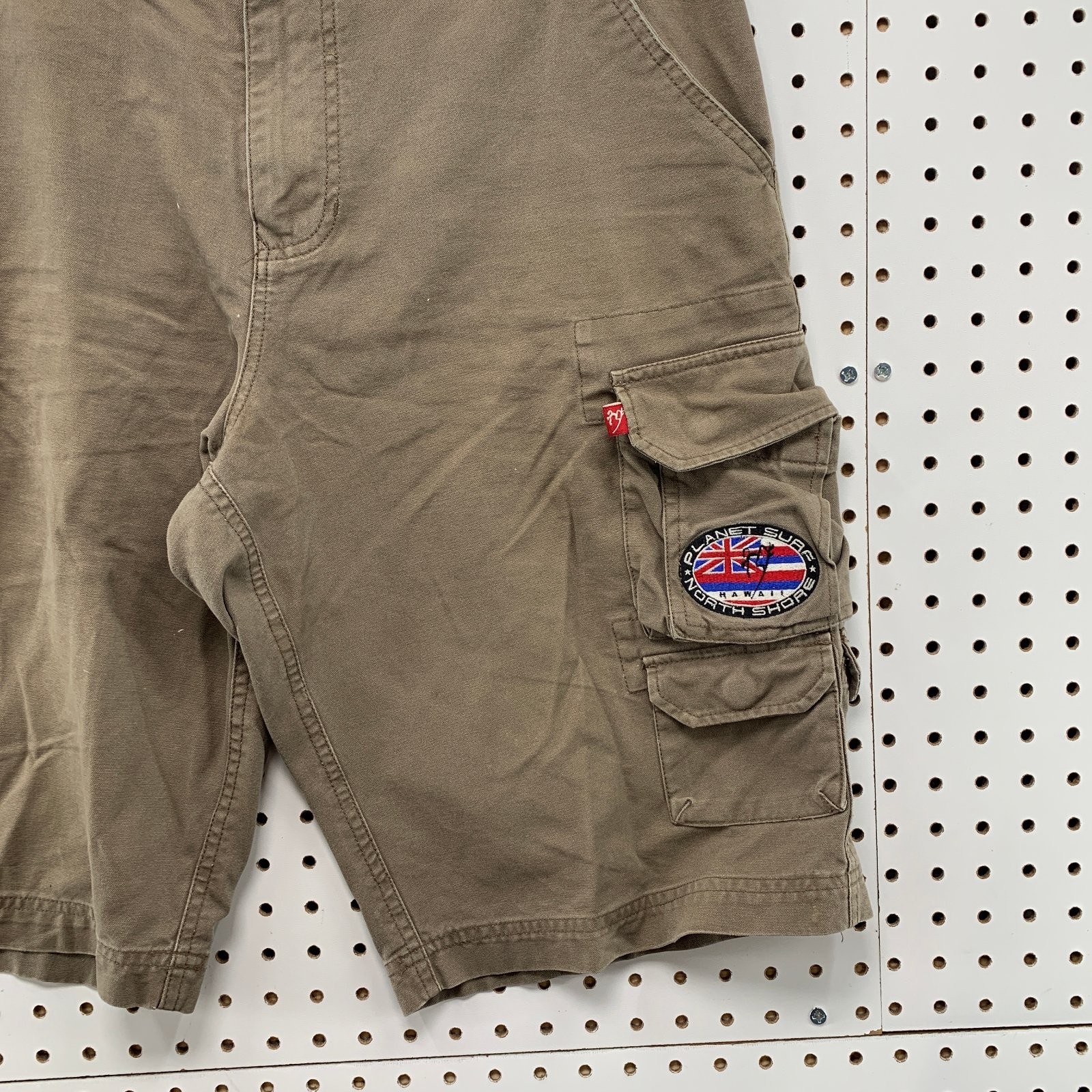 Vintage Planet Surf Cargo Khaki Shorts Mens 33×13 Surf Beach Brown Utility