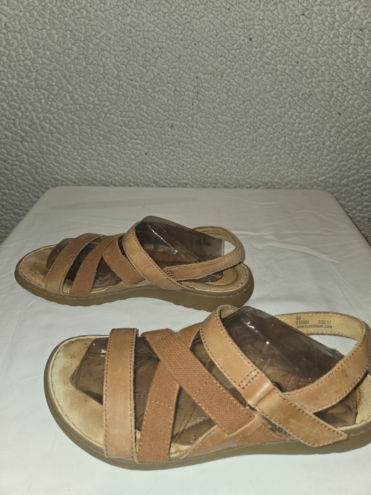 Born Manta Sandals Feature Brown Leather Straps And Elastic Gore Details For…