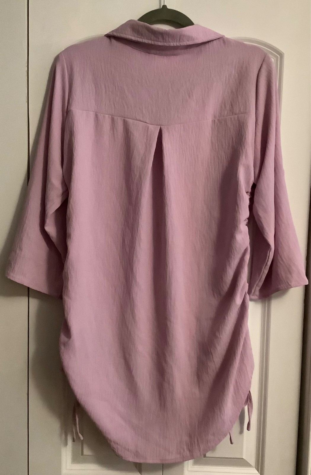 NWT Blooming Jelly Medium 3/4 Sleeve Tunic Top Lilac Draw Strings Free Ship