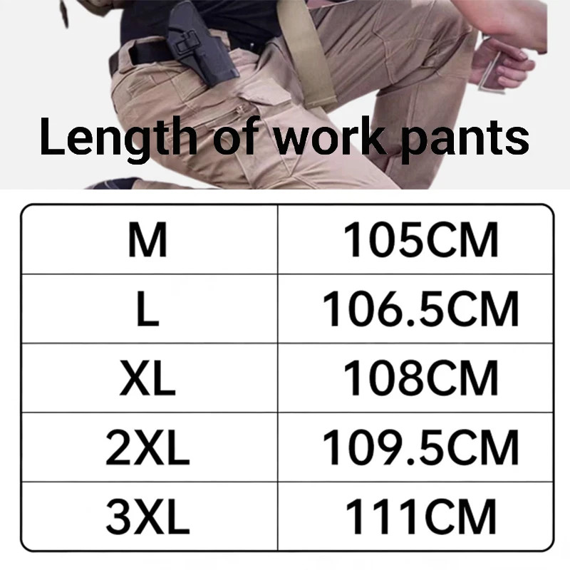 Men Tactical Cargo Pants Soldier Straight-fit Work Combat Trousers Outdoor US