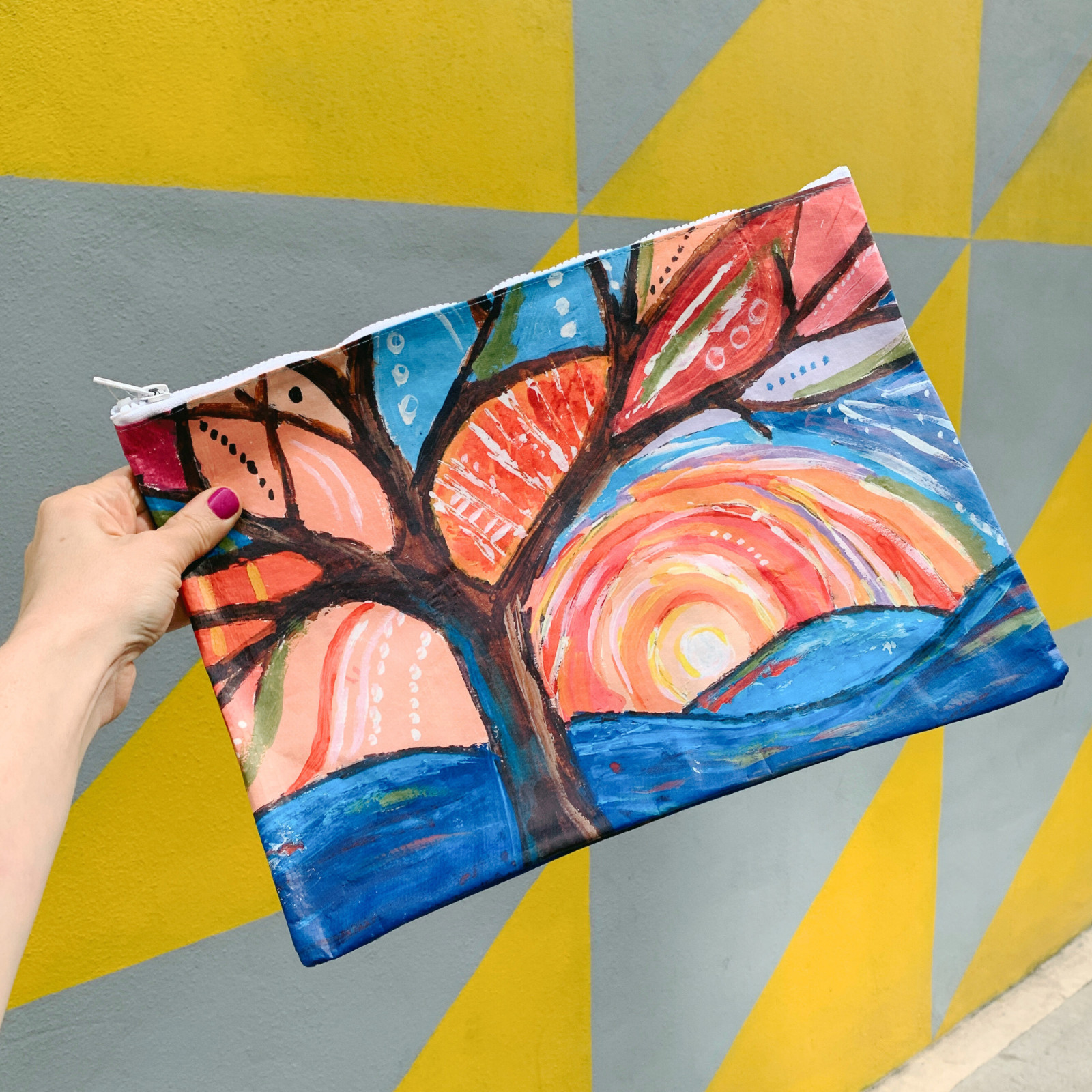 BlueQ and Primitives by Kathy Funny Jumbo Pouch | Perfect for magazines, papers
