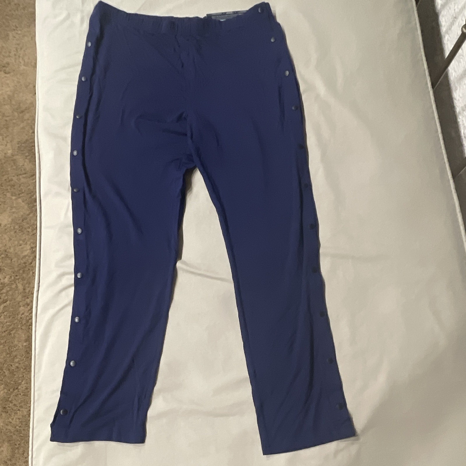 Silverts Women’s Adaptive Side Snap Pants Solid Blue Easy Care Regular L/G