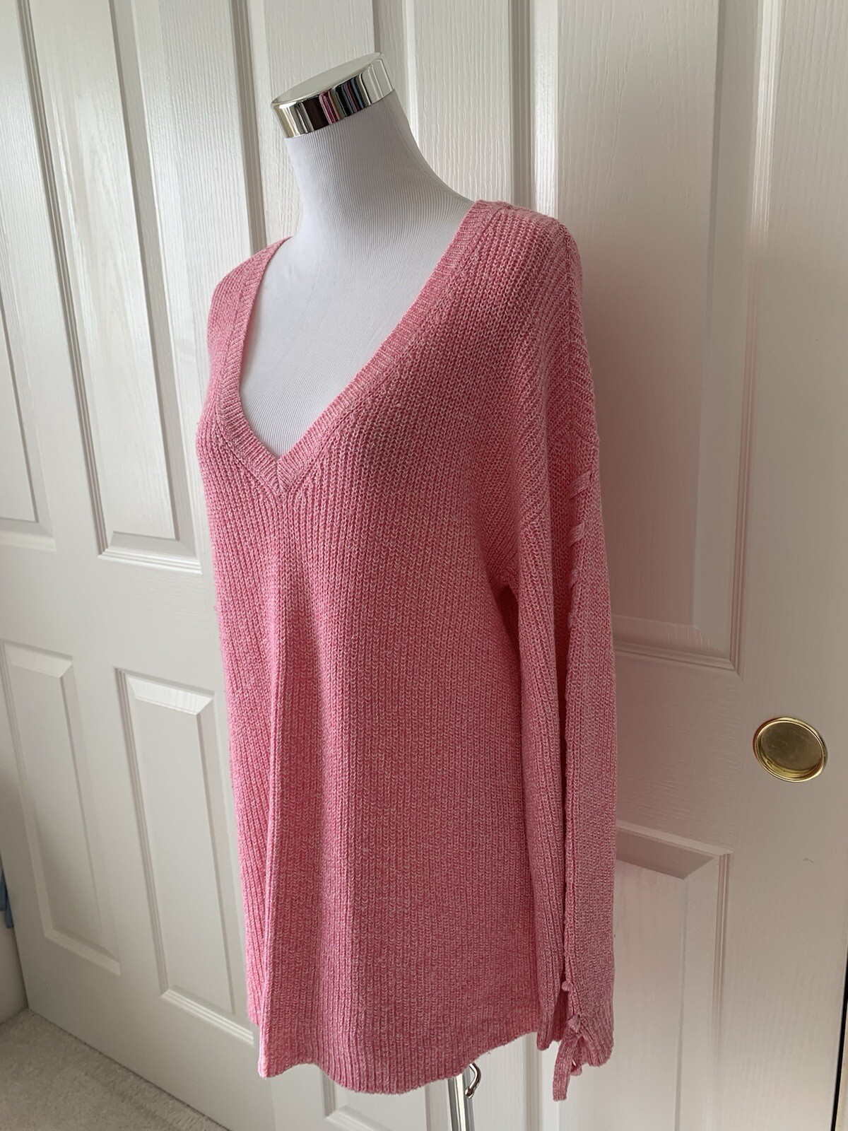 AMERICAN EAGLE PRETTY PINK COTTON ACRYLIC BLEND LONG SLEEVE SWEATER – SIZE M