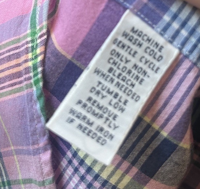 Ralph Lauren Custom Fit Long Sleeve Pink Green Purple Button Down Men’s XL