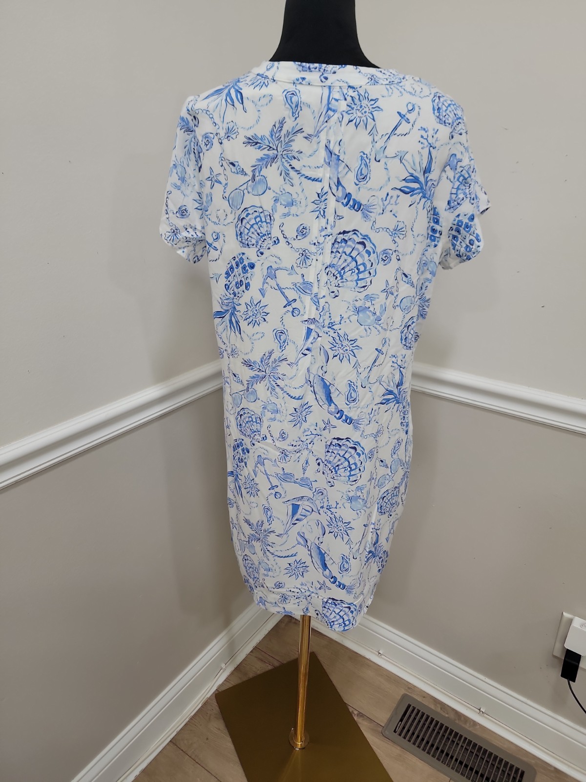 Lilly Pulitzer Natalie Tunic Dress Cover Up Medium Resort White Button Front