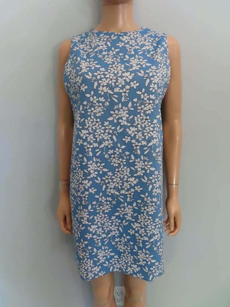 Alice+Olivia Blue Cornflower Floral Print Clyde A-Line Mini Dress Size US 12