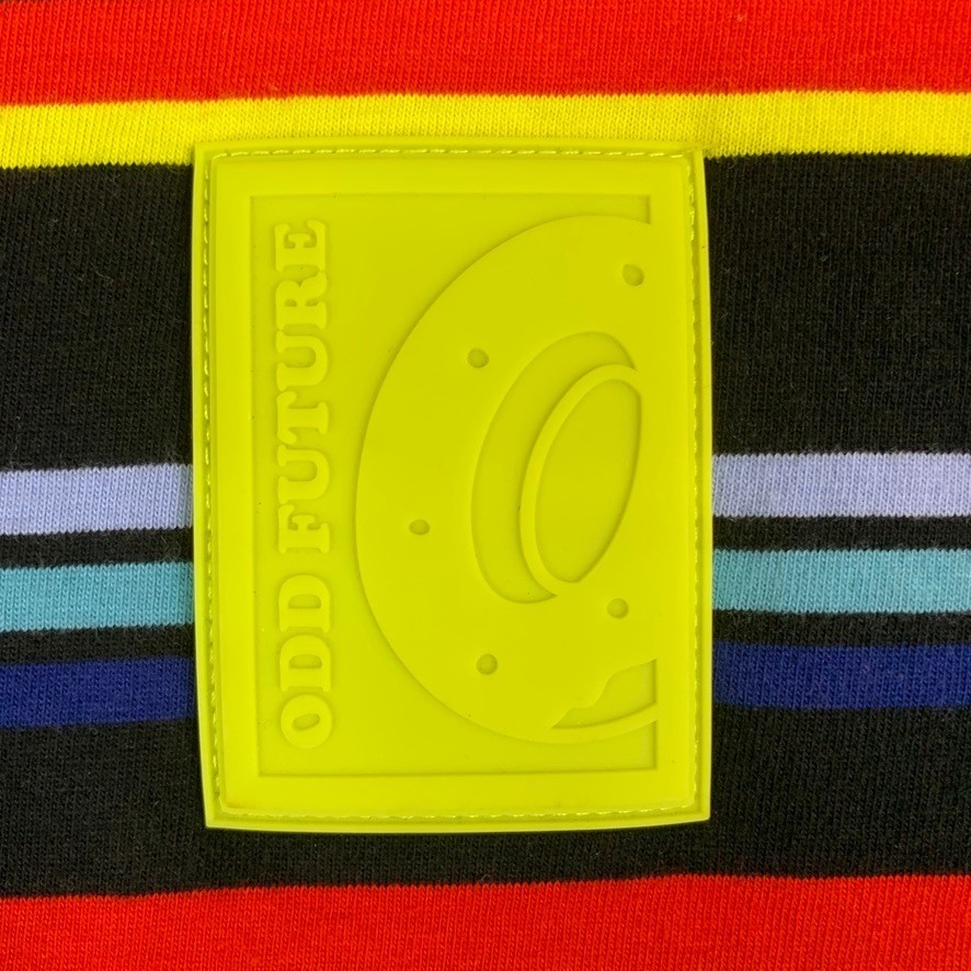 Odd Future Mens Multi-Color Striped Short Sleeve T-Shirt Black Size L 1875