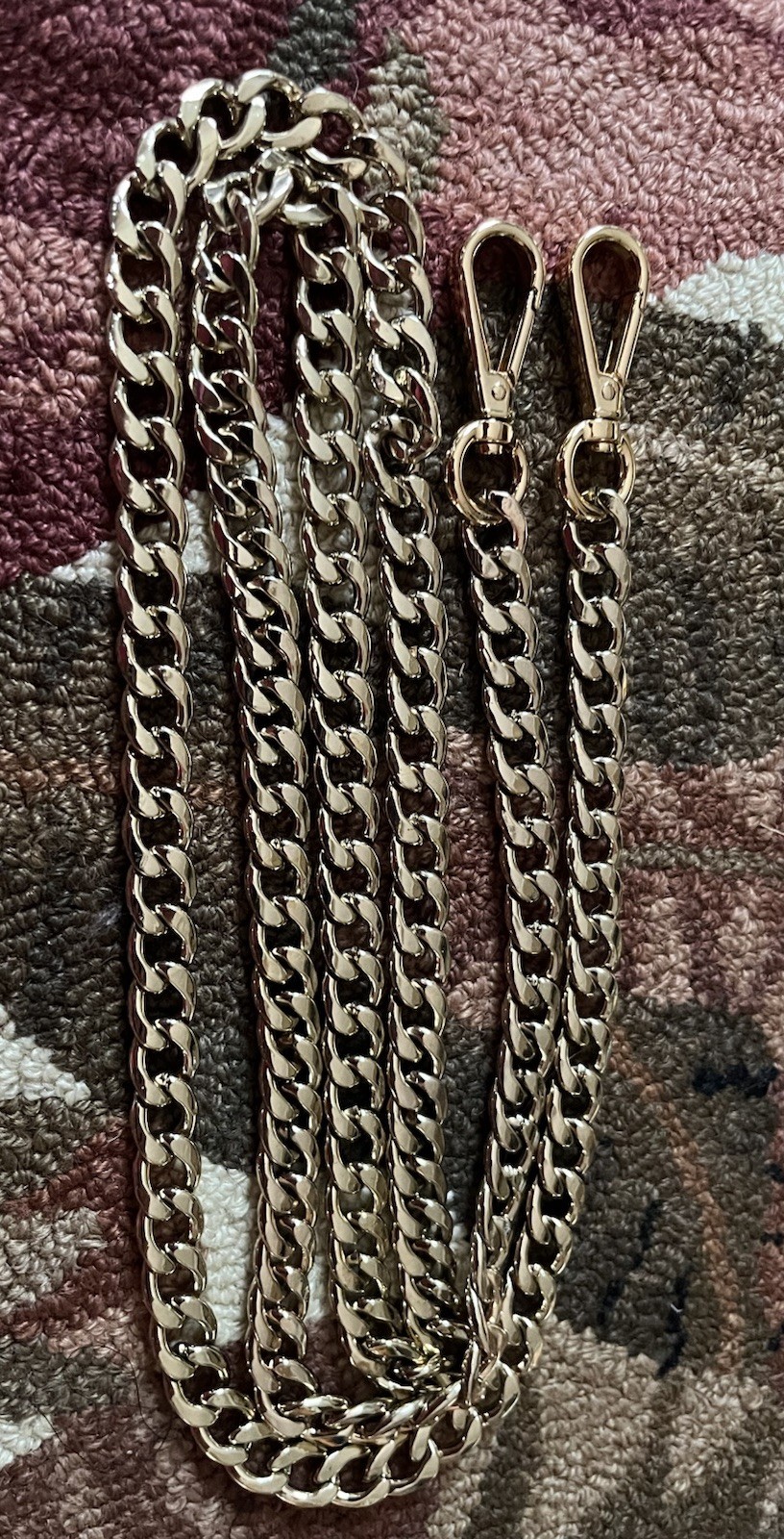 59” Gold Tone Heavy Chain Link Purse Strap Replacement Crossbody Shoulder Bag ￼