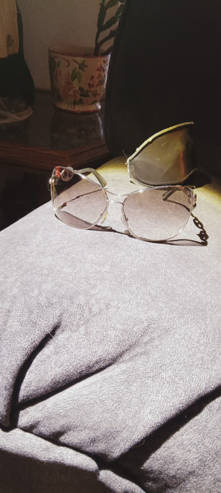 Gucci GG 2715/S Wrap Sunglasses Silver Metal Frame Gray Gradient UV 125mm