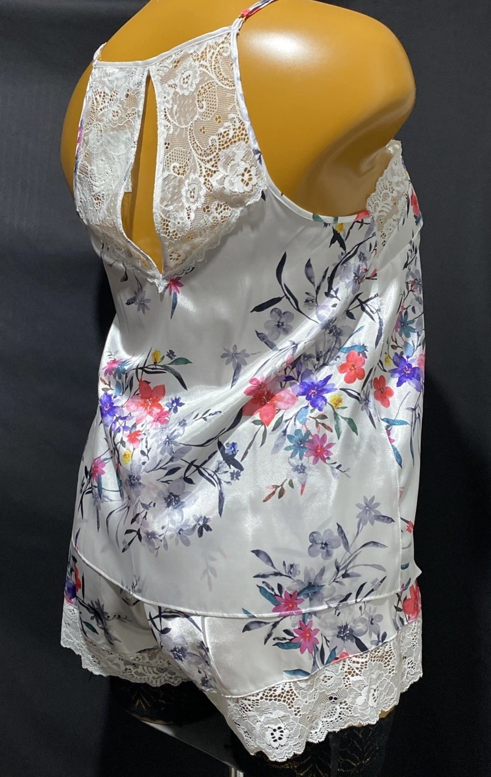 Debenhams Bonita Cami & Short Set, Floral Print Liquid Satin, UK 16, New