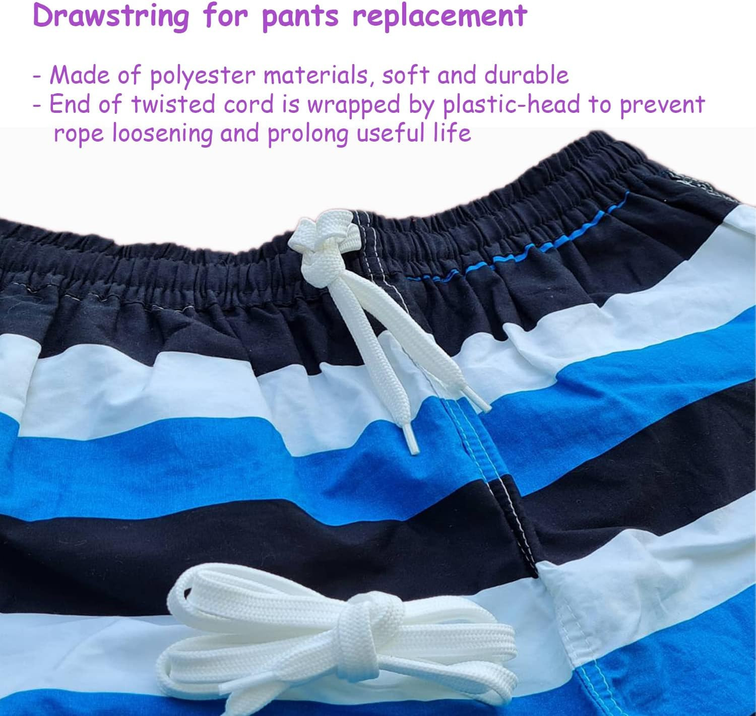 4 Pcs 55″ Flat Hoodie Drawstring Cords Replacement for Sweat Pants String Shorts