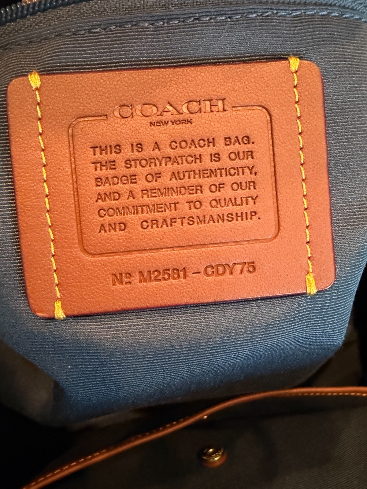 NWT Coach CDY75 Rowan Large Satchel Bag In Loved Denim With Charms Light Indigo