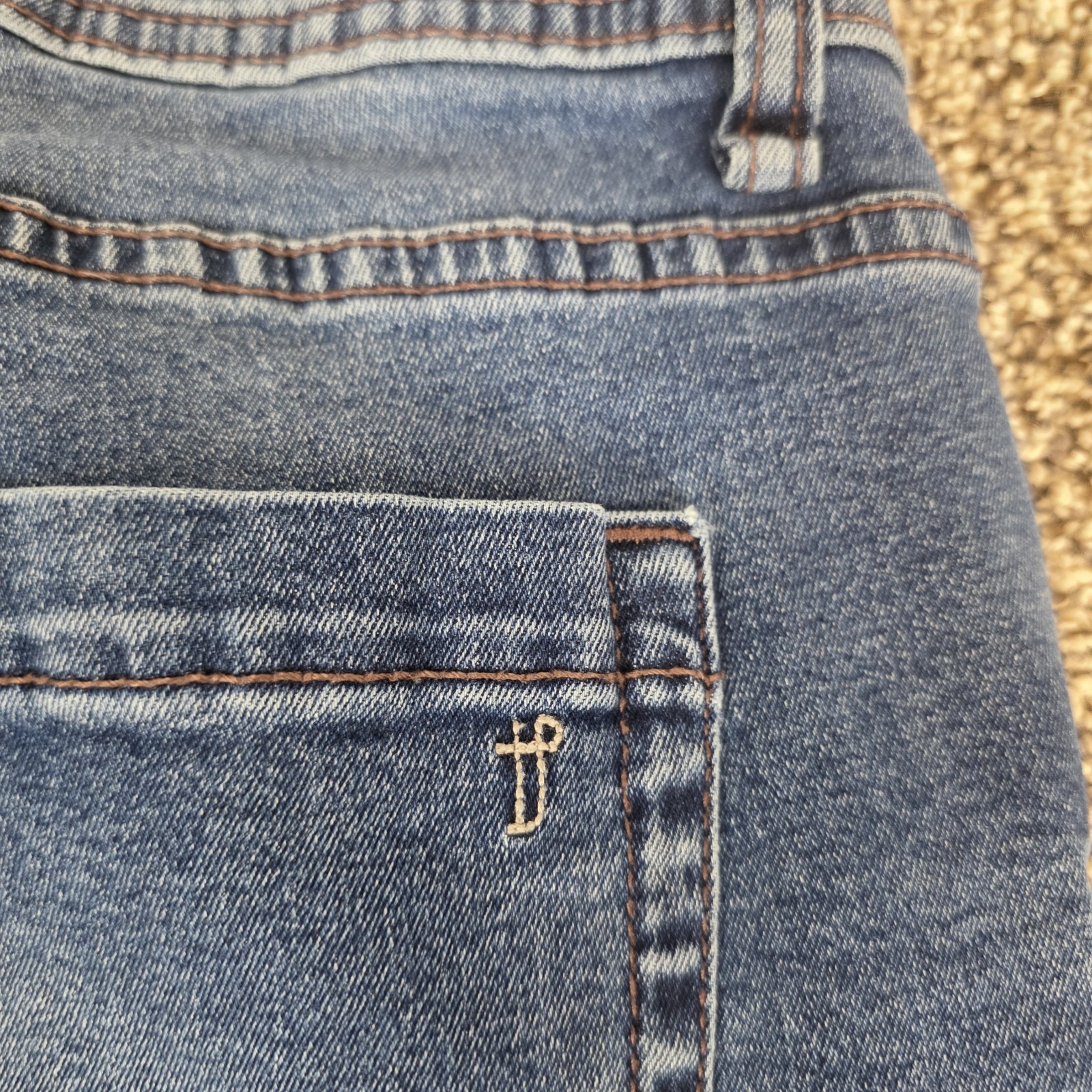 The Perfect Jeans Mens 33×34 (33×33) Slim Fit Blue Stretch Thigh Fade