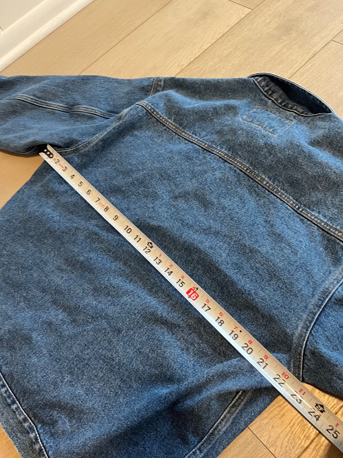 port authority mens blue denim medium wash toyota car embroidered jean jacket m