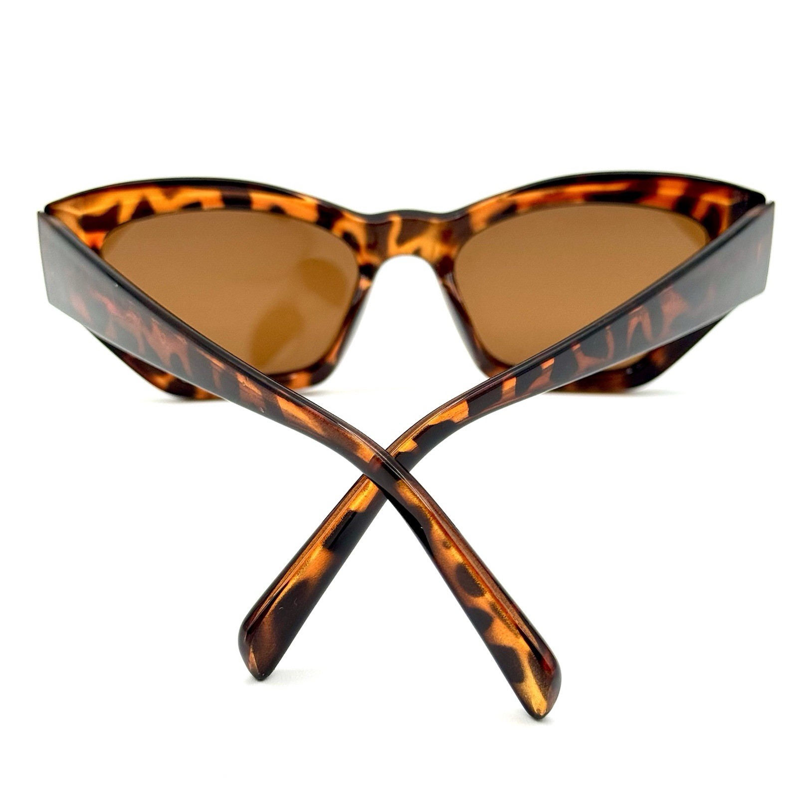 Geometric Sunglasses Polarized Brown Tortoise Shell Frame Fashion Modern Style