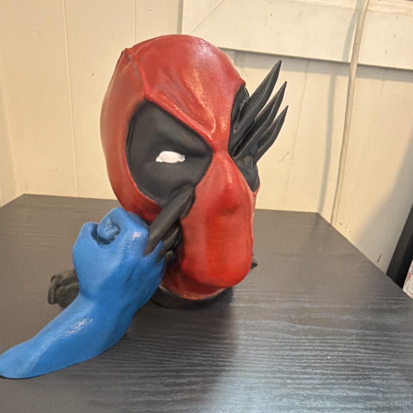 Deadpool Full Face Plastic Mask Red/Black/Blue One Size Halloween Costume