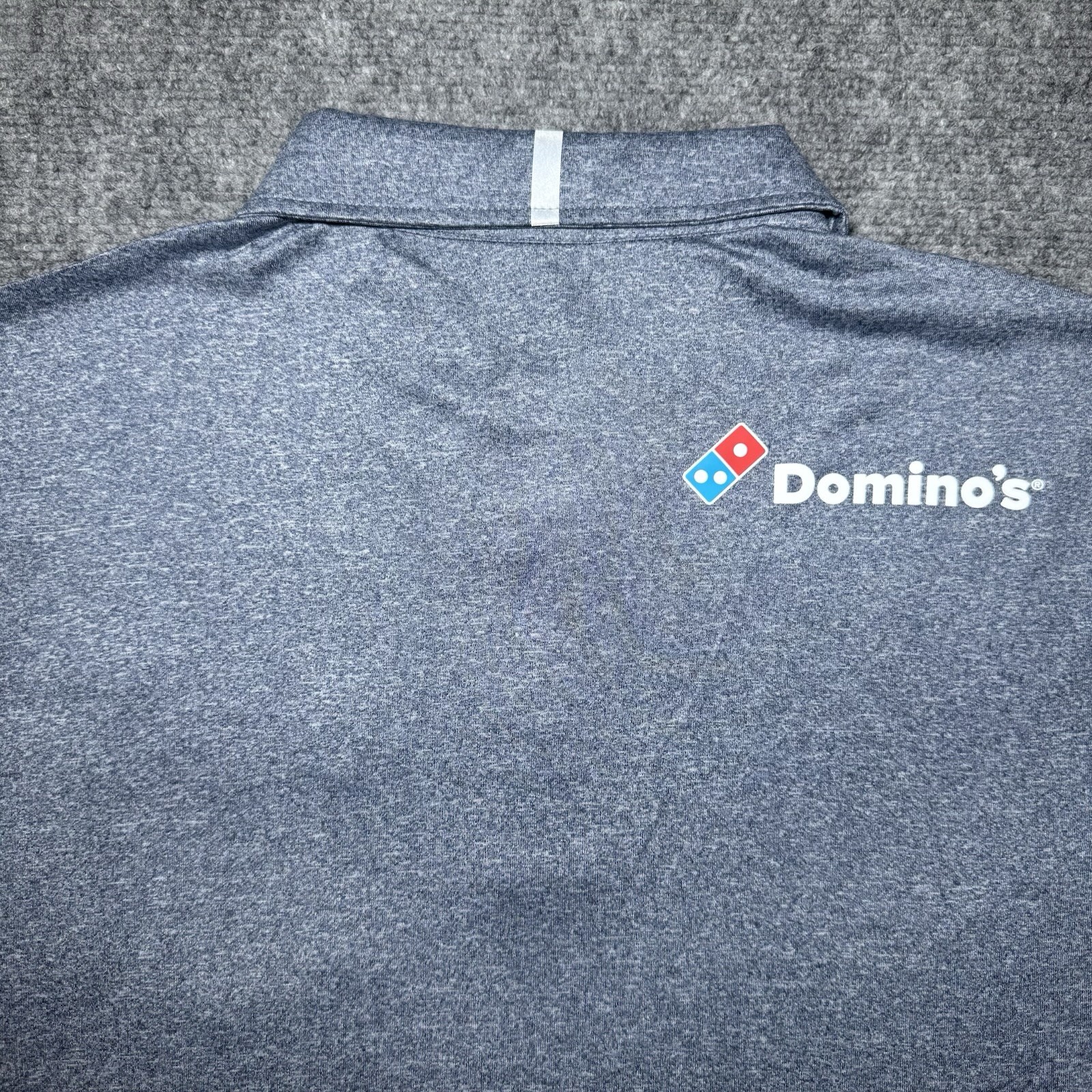Domino’s Gear Polo Shirt Men Medium Blue Heather Pizza Uniform Work