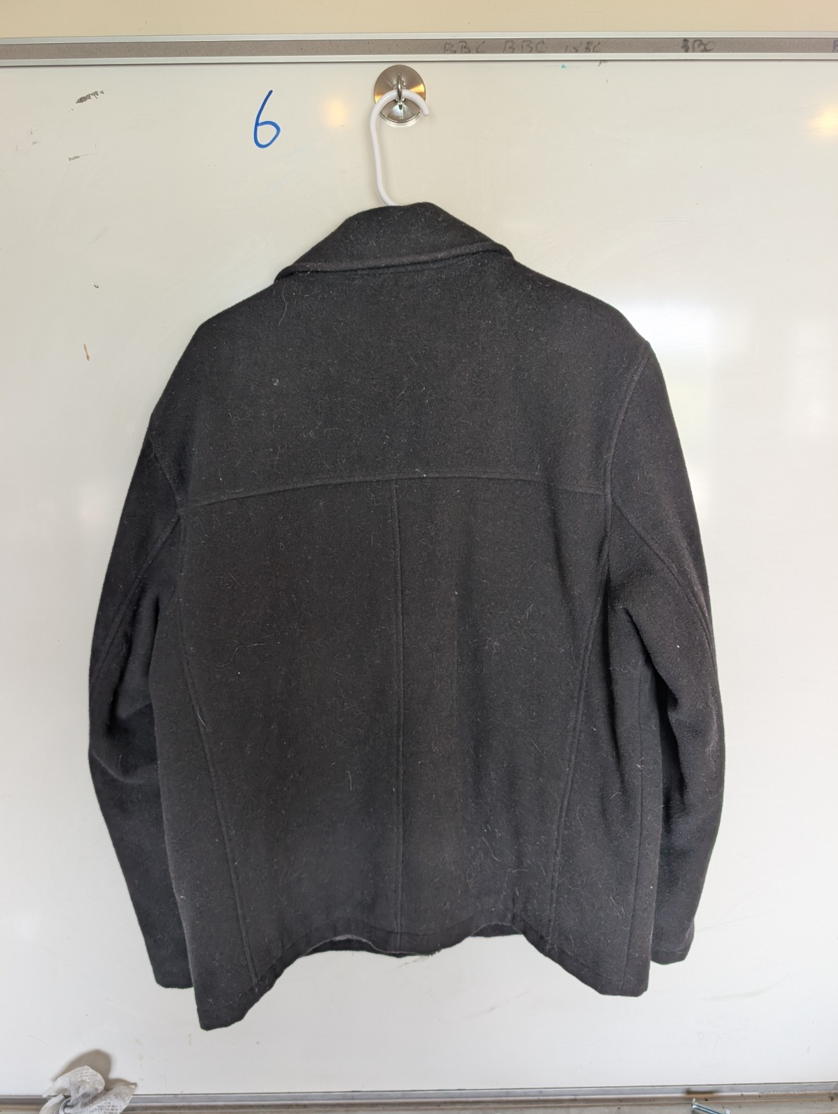 Dockers Men’s Black Wool Shell Zip Front Lined Point Collar Jacket Size L