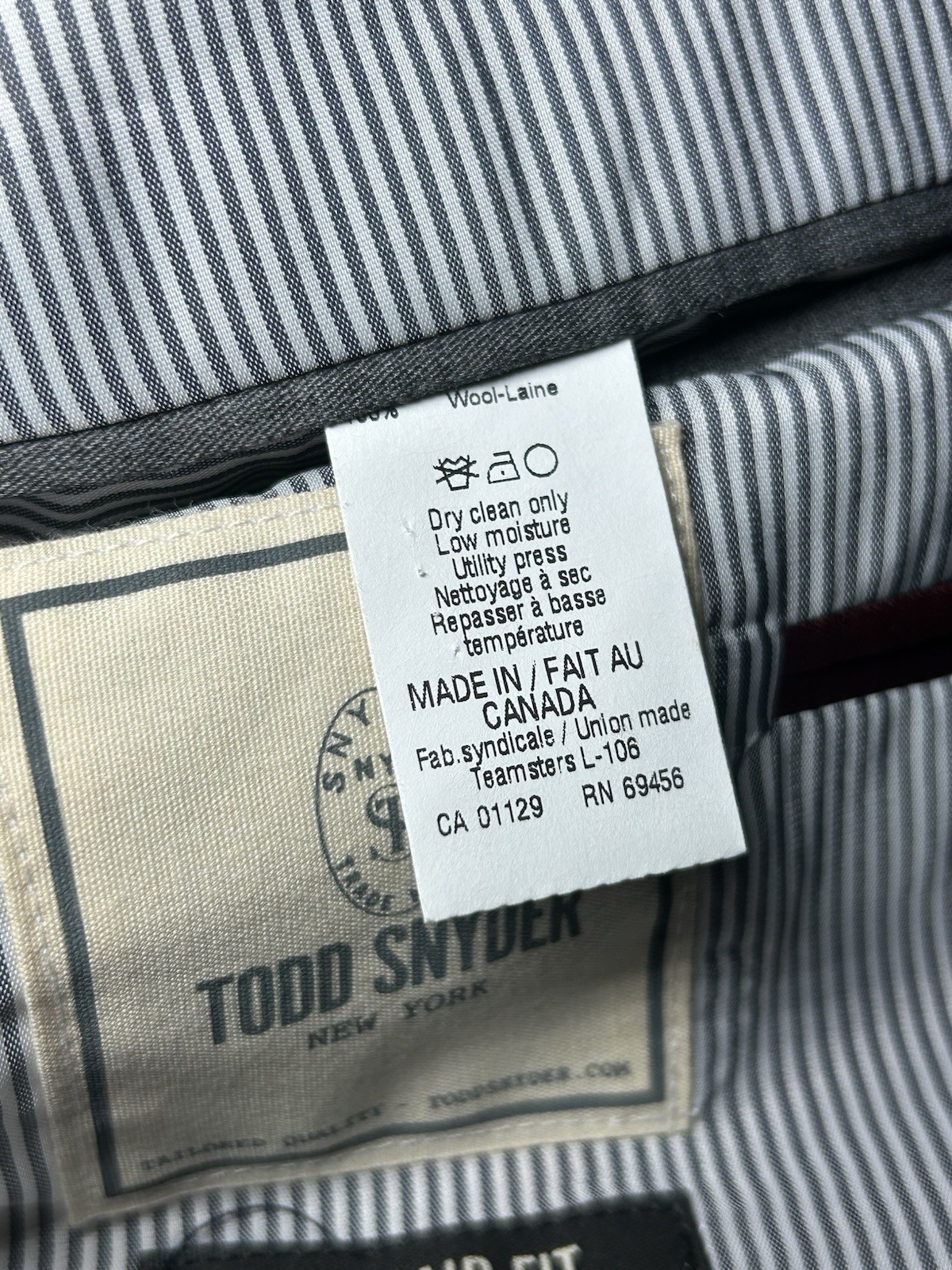 todd snyder Navy Mayfair Fit Blazer Suit Jacket 44R windowpane plaid wool Union
