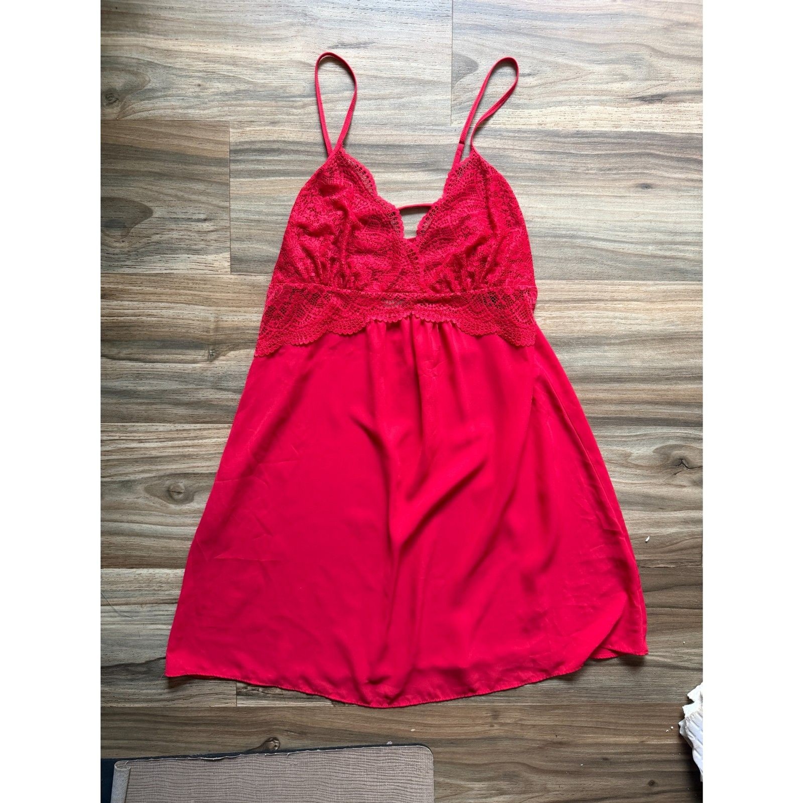 INC International Concepts Intimates Red Lace Lingerie Tank Dress