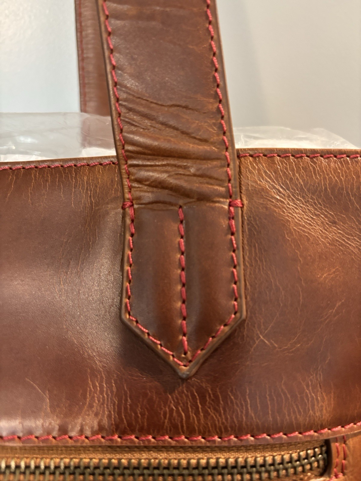 Rawlings Tan Baseball Stitch Leather Tote Bag Large NWT