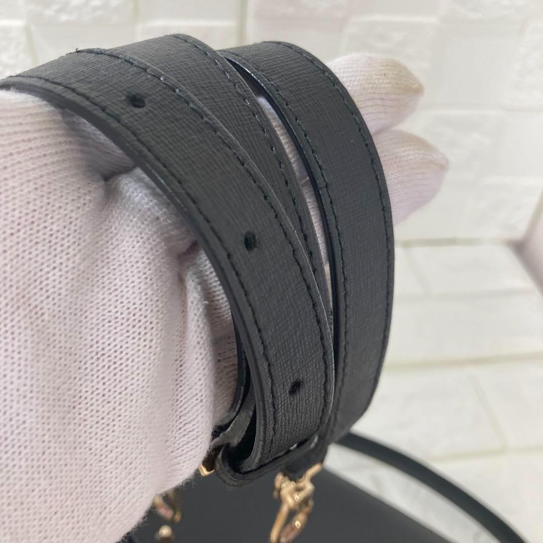 Furla 2way Handbag Shoulder Bag Black Japan Used Excellent Condition 0713773