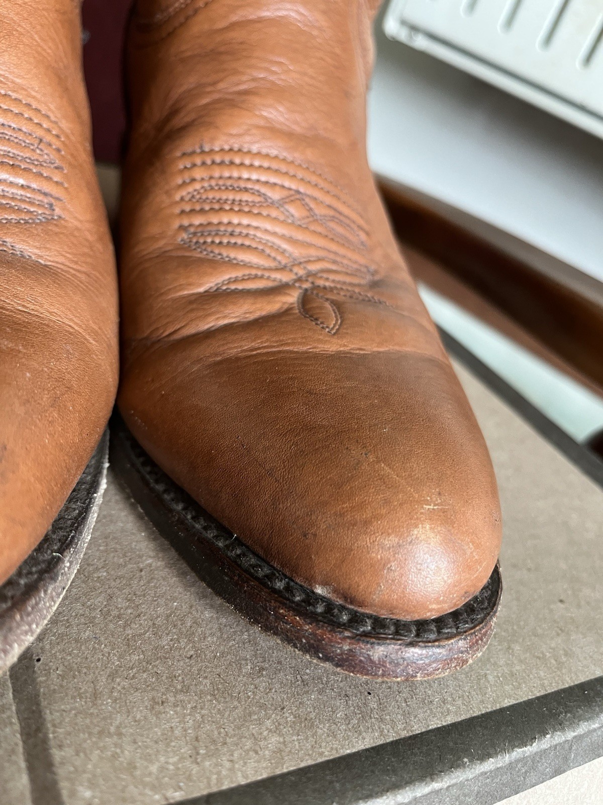 Stetson Sharp 11D Mens R Toe Western Cowboy Boots W/Box Made In USA