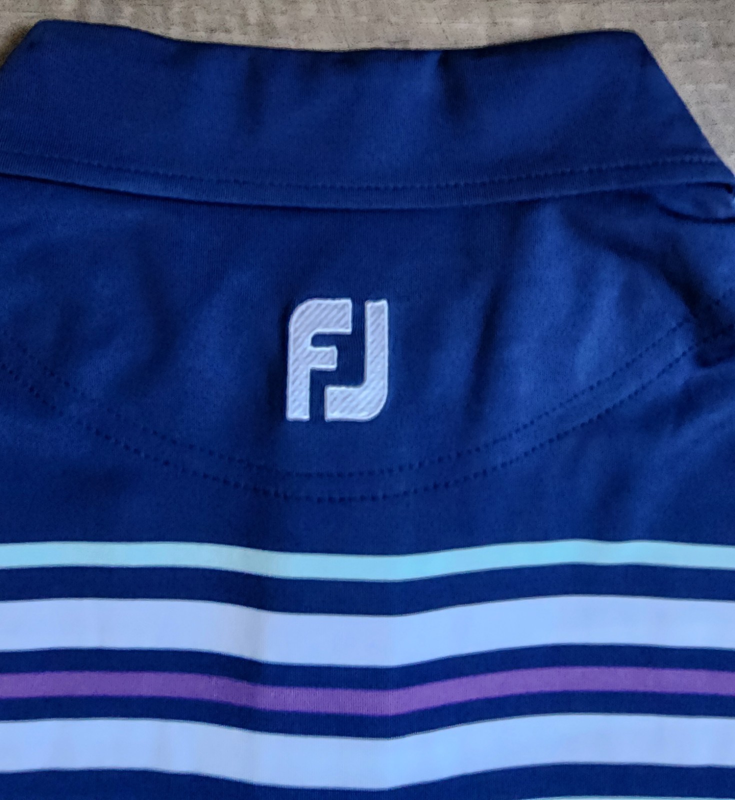 NEW Footjoy Striped Polo Shirt Mens Size Large Blue Striped Golf Lightweight